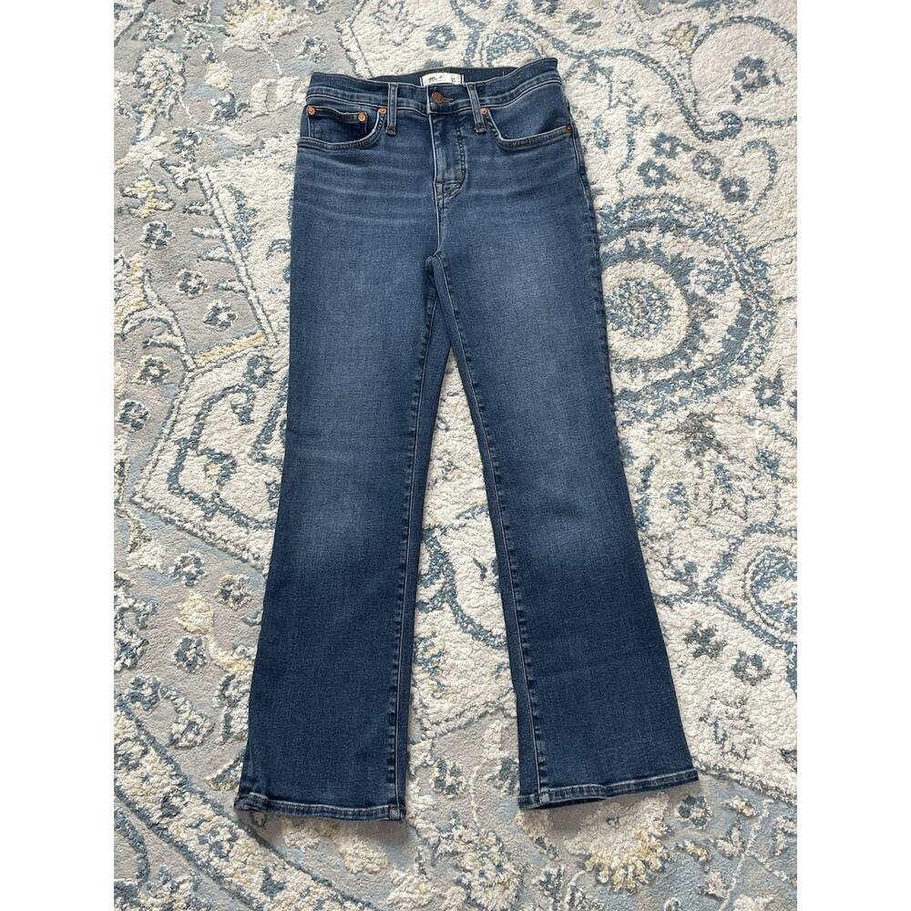 Madewell Mid Rise Kick Out Jeans Womens 26 Blue Flare Stretch Denim